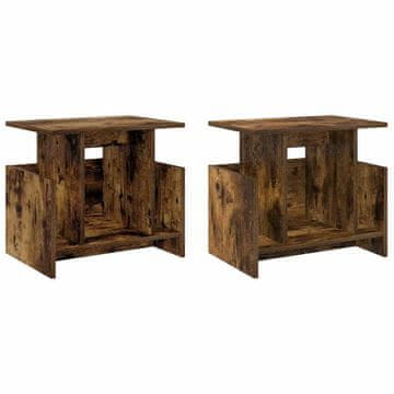 Vidaxl TV stojalo 2 szt. Dimljeni oreh 50 x 35 x 45 cm Konstruiran les