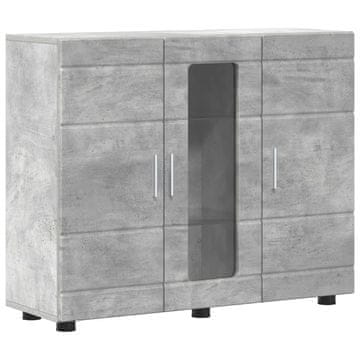 Vidaxl Lesena omara Betonsko siva 88,5 x 30,5 x 73 cm Konstruiran les