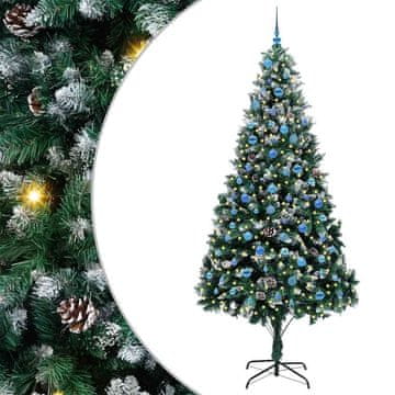 Vidaxl Umestno božično drevo Zelena 240 cm PVC, jeklo in plastika