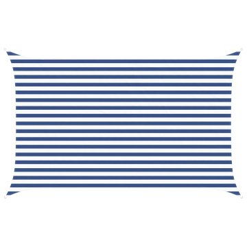 Vidaxl Sončno platno Modra in bela 4 x 2,5 m 100% poliester Oxford