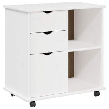 Vidaxl Gležnji kabinet Bela 63,5 x 39 x 65,5 cm Masivno borovo les