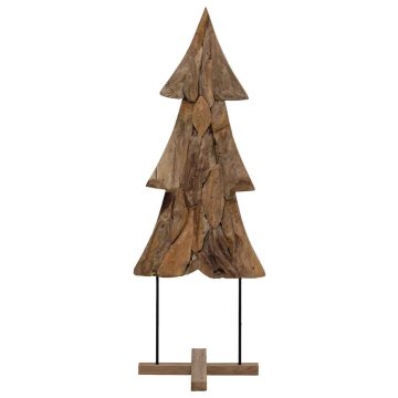 Vidaxl Božično drevo z stojalom Rjava 90 cm Trdna tikovina