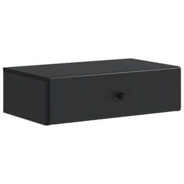 Vidaxl Stenska stranska miza Črna 59 x 34,5 x 17 cm Inženirski les