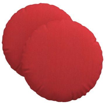 Vidaxl Sedežne blazine 2 kos Blago Rdeča Premer 40 x 13 cm