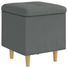 Vidaxl Ottoman s shranjevanjem Temno siva 40 x 40 x 45 cm blago