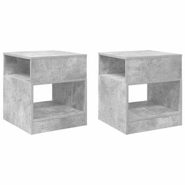 Vidaxl Stranska miza 2 szt. Betonsko siva 40,5 x 40 x 45 cm