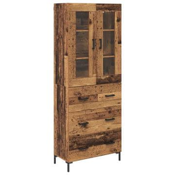 Vidaxl Visok predalnik 2 kos Star les 69,5 x 34 x 180 cm