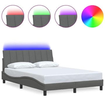 Vidaxl Posteljni okvir brez vzmetnice Hanko temno siv 140x200 cm tkanina