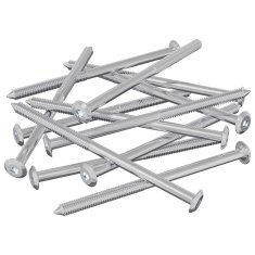 Vidaxl Pohištveni vijaki 12 szt. srebrna M6 x 100 mm Jeklo