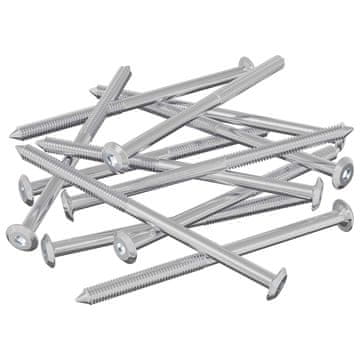 Vidaxl Pohištveni vijaki 12 szt. srebrna M6 x 100 mm Jeklo