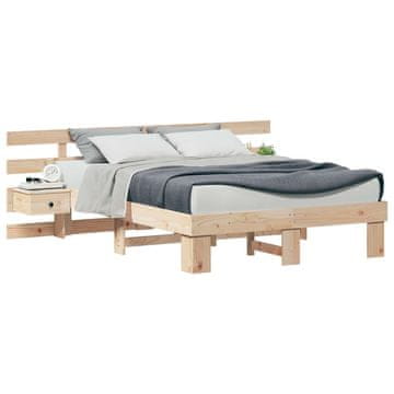 Vidaxl Konstrukcija postelje Rjava 135 x 190 cm Masivno borovo les