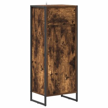 Vidaxl Kopalniška omarica Dimni hrast 40 x 30 x 100 cm Inženirski les