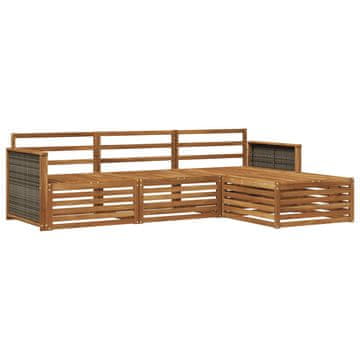 Vidaxl Zunanja garnitura za sedenje Naravna 249,5 x 162,5 x 73 cm