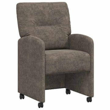 Vidaxl Jedilni stoli s kolesi 2 szt. Temno siva 57 x 67 x 95 cm
