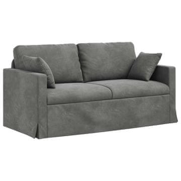 Vidaxl Kavč Temno siva 158 x 78 x 80 cm Žamet