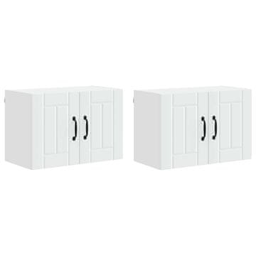Vidaxl Omarica na steni LUCCA 2 szt. Bela 60 x 31 x 40 cm