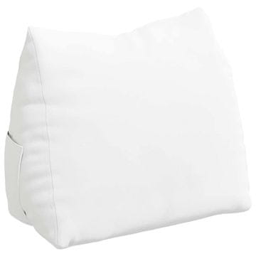 Vidaxl Poglavni vzglavnik Bela 60 x 20 x 50 cm blago