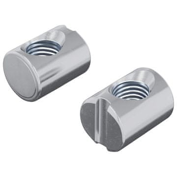 Vidaxl Vijaki v obliki sodčka 2 szt. srebrna M6 x 13 mm Kovina