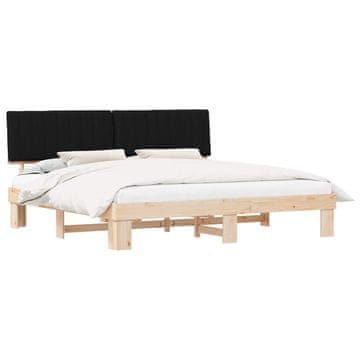 Vidaxl Posteljni okvir z oblazinjenim vzglavjem Črna 200 x 200 cm