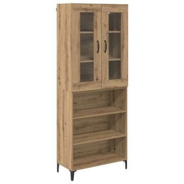 Vidaxl Visok predalnik Umetni hrast 69,5 x 34 x 180 cm Konstruiran les