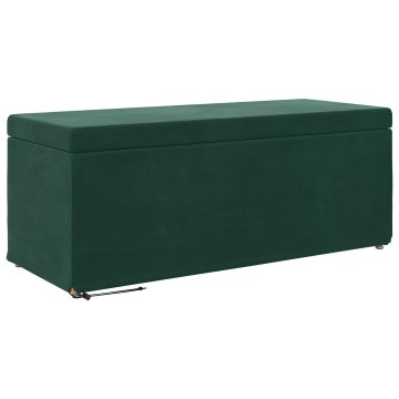 Vidaxl Stolica Temno zelena 101 x 41 x 40 cm Samet in Umetno Leseno