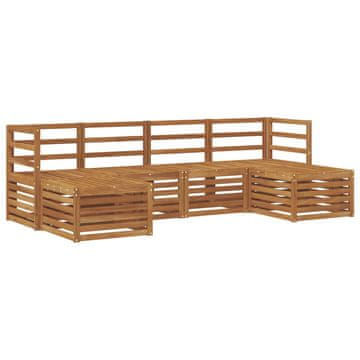 Vidaxl Sedežne garniture 6 szt. Naravna Masiven les akacije