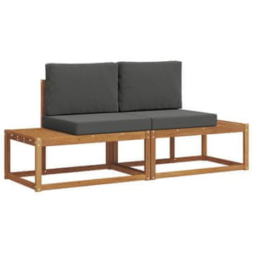 Vidaxl Zunanja garnitura za sedenje z blazino 2 szt. Naravna