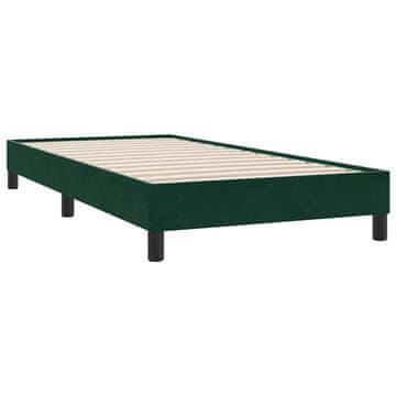 Vidaxl posteljni okvir brez vzmetnice temno zelena 100x220 cm žamet