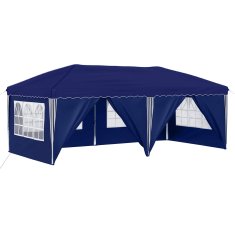 Vidaxl Zložljivi šotor za zabave 575 x 288 x 245 cm Modra