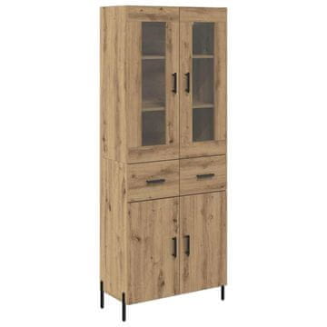 Vidaxl Visok predalnik Umetni hrast 69,5 x 34 x 180 cm Konstruiran les