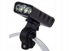 Verkgroup Alu. LED CREE XM-L T6x3 kolesarska luč IPX5 črna USB 7500K