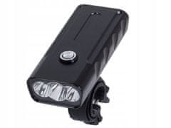 Verkgroup Alu. LED CREE XM-L T6x3 kolesarska luč IPX5 črna USB 7500K