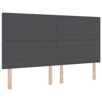 Vidaxl LED glava postelje Temno siva 180 cm Žametna tkanina