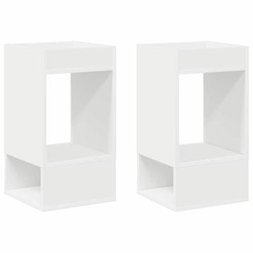 Vidaxl Stranska miza 2 szt. Bela 30 x 30 x 56 cm Konstruiran les