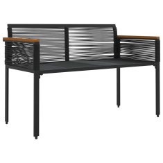Vidaxl Zunanja klop 2 -Seater 117 x 54 x 74.5 cm poli ratan Črna