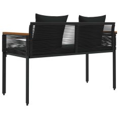 Vidaxl Zunanja klop 2 -Seater 117 x 54 x 74.5 cm poli ratan Črna