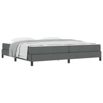 Vidaxl Postelja z vzmetnico z vzmetnico Temno siva 200 x 200 cm blago
