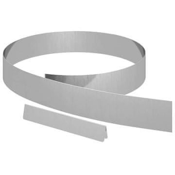 Vidaxl Robovi trave srebrna 450 x 0,05 x 10 cm Cinkana jeklena