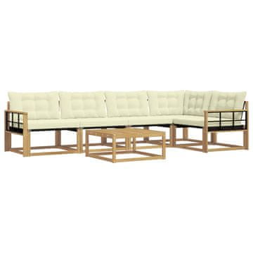 Vidaxl Zunanja garnitura za sedenje 6 szt. Bela in krem 79 x 79 x 37 cm