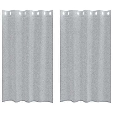 Vidaxl Voile zavesa z zavesami 2 szt. Temno siva 175 x 140 cm Poliester