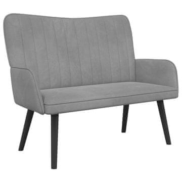 Vidaxl Kavč za 2 osebi Svetlo siva 115 x 61 x 87 cm Žamet