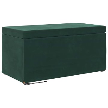 Vidaxl Stolica Temno zelena 81 x 41 x 40 cm Samet in Umetno Leseno