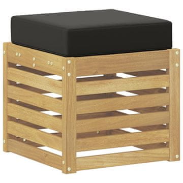 Vidaxl Zunanji stolček klop Bela 43 x 43 x 45 cm Masiven les akacije