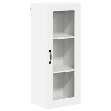 Vidaxl Stenski stekleni omarica LUCCA Bela 40 x 31 x 100 cm
