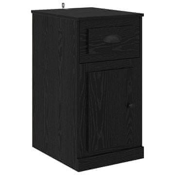 Vidaxl Stranska omara Črna Orehovina 40 x 50 x 75 cm Konstruiran les