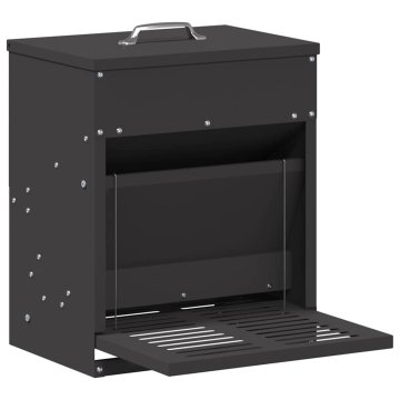 Vidaxl Hranilka za piške s pedali Črna 33 x 42 x 40 cm 10 kg