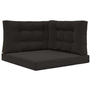 Vidaxl Zunanja blazina za kavč 3 szt. Črna Poliester