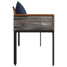 Vidaxl Zunanja klop 2 -Seater 117 x 54 x 74.5 cm poli ratan