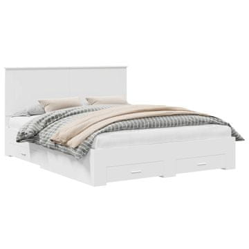 Vidaxl Konstrukcija postelje Bela 160 x 200 cm Konstruiran les