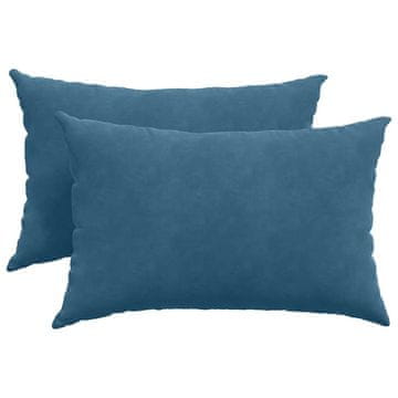 Vidaxl Blazine za kavč 2 szt. Modra 60 x 40 cm Žametna tkanina